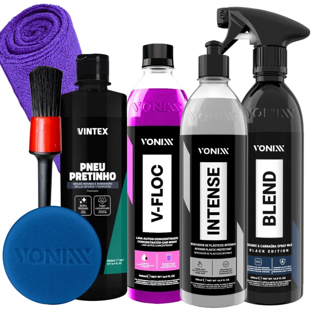Kit Shampoo V-Floc Cera Blend Black Revitalizador Intense Vonixx Pretinho Vintex