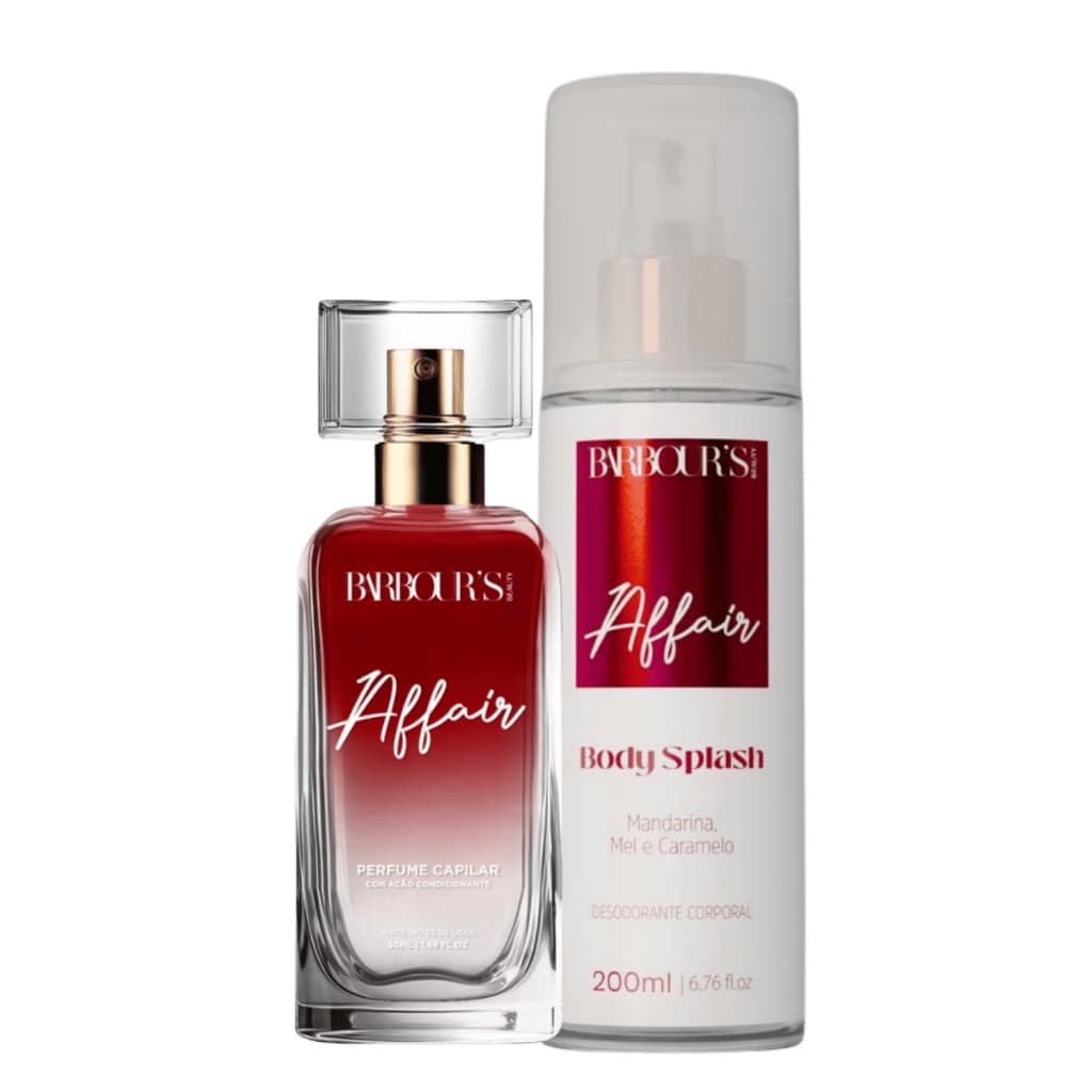 Kit Perfume Capilar 50ml e Body Splash Affair 200ml Barbour's Beauty