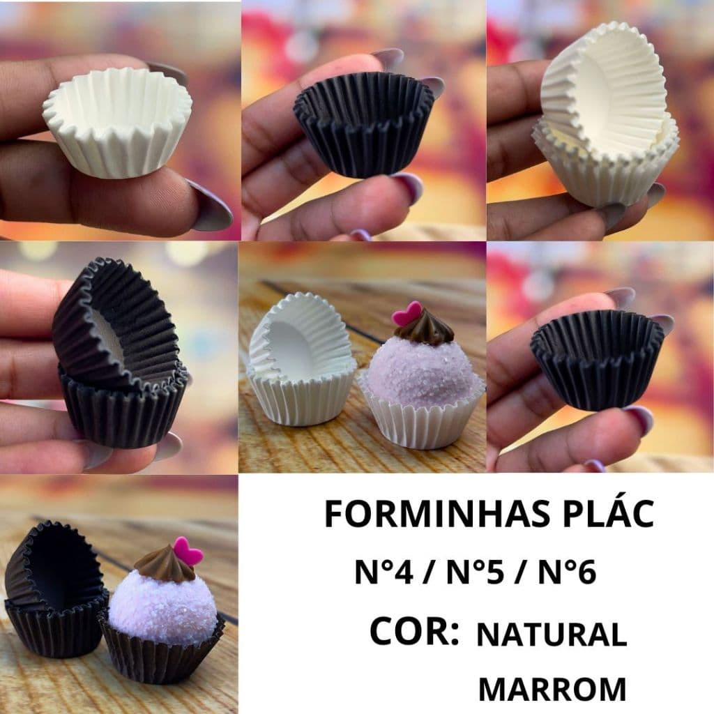 1000 Forminha Plac n°4 /  n°5 / n°6 para docinho brigadeiro c/ 1000 unidades formável OFF NOBRE