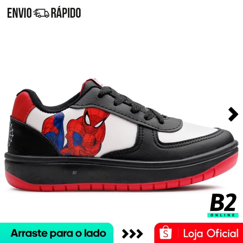Tênis Casual Marvel Homem Aranha Juvenil Original com Nota Fiscal e Garantia