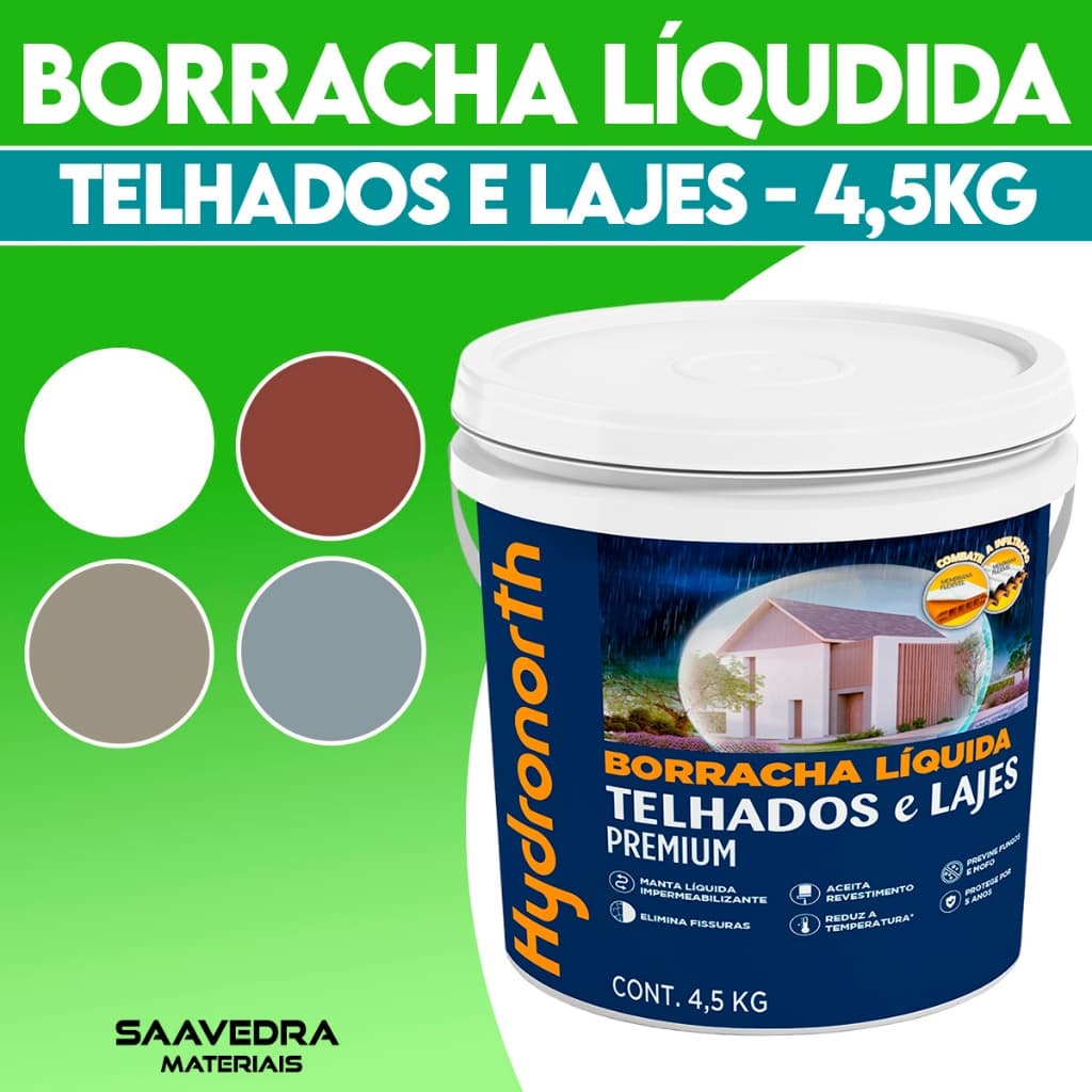 Borracha Líquida Top 5kg Hydronorth Telhados E Lajes
