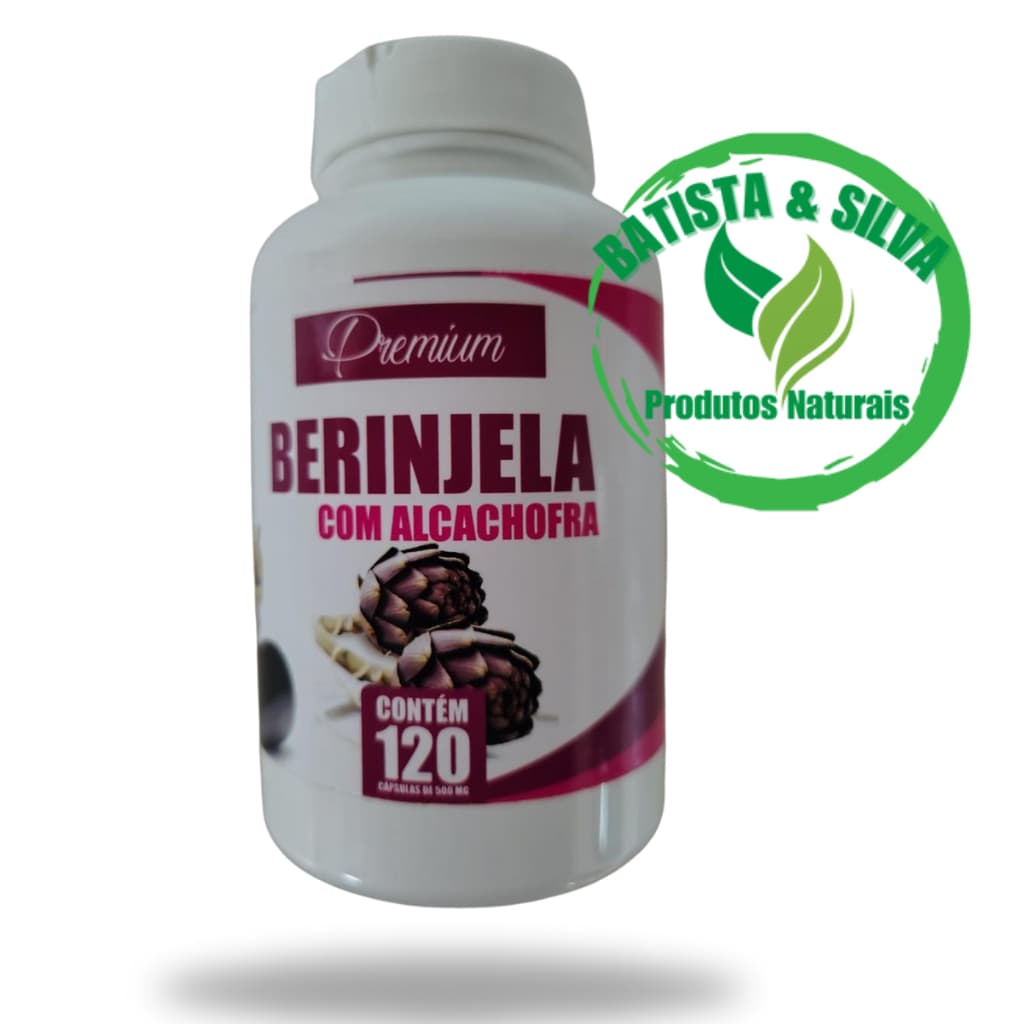 BERINJELA COM ALCACHOFRA 120 Capsulas de 500mg (Rica em VITAMINAS B1, B3 e B6)
