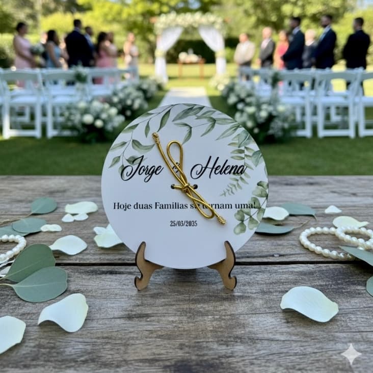 Porta Aliança Personalizado com Nome e Flores em MDF Branco 15x15 Casamento Noivado Envio 24h