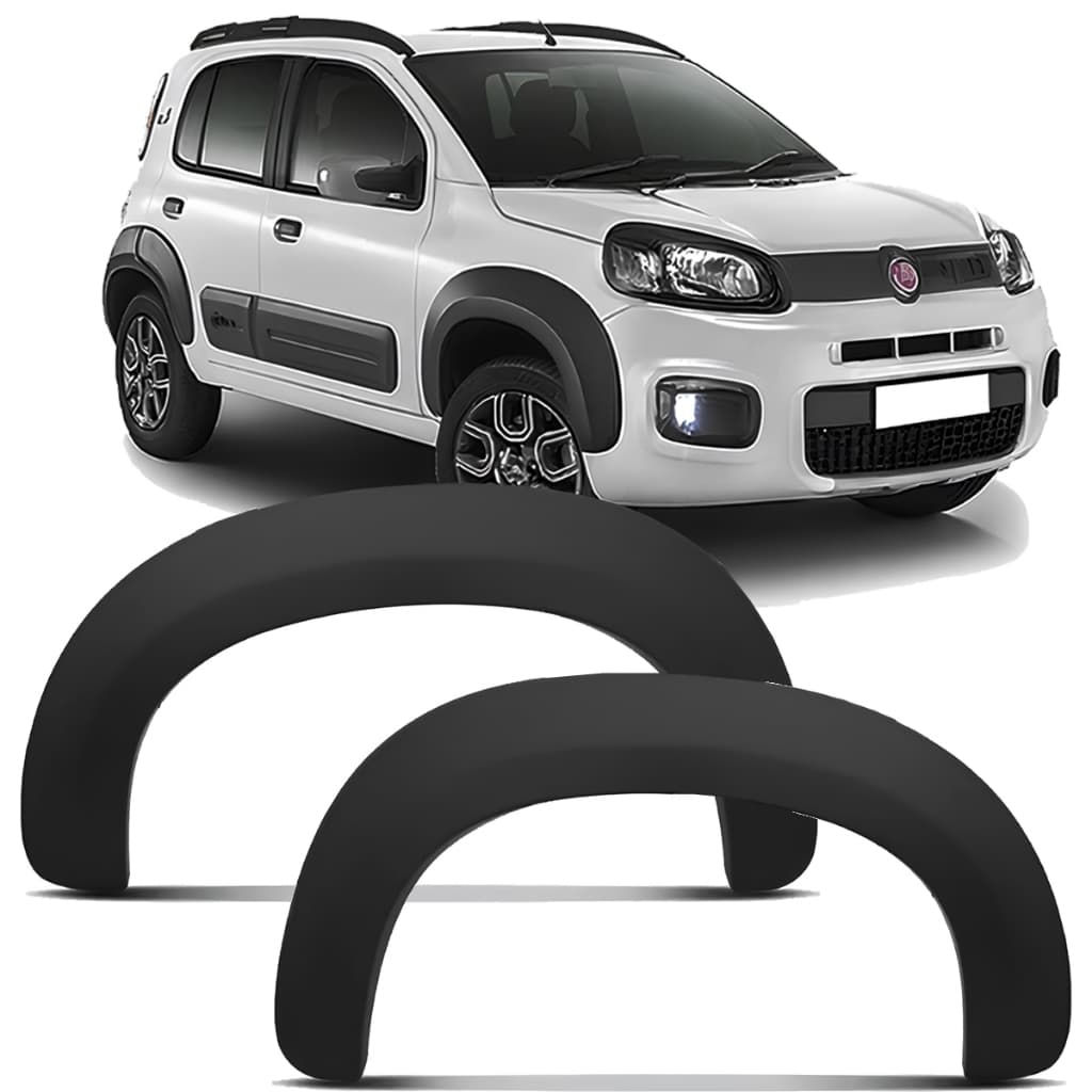 Par Moldura Paralama Dianteiro Preto Novo Uno Way 2011 2012 2013 2014 2015 2016 2017 2018