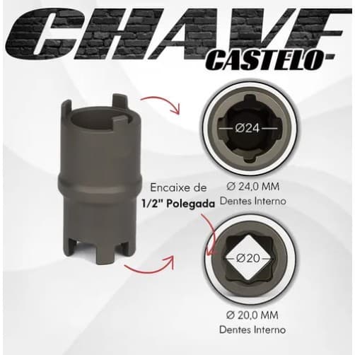 Chave Dupla Castelo Bomba Óleo 20/24mm Titan 125 Fan 125 Titan 150