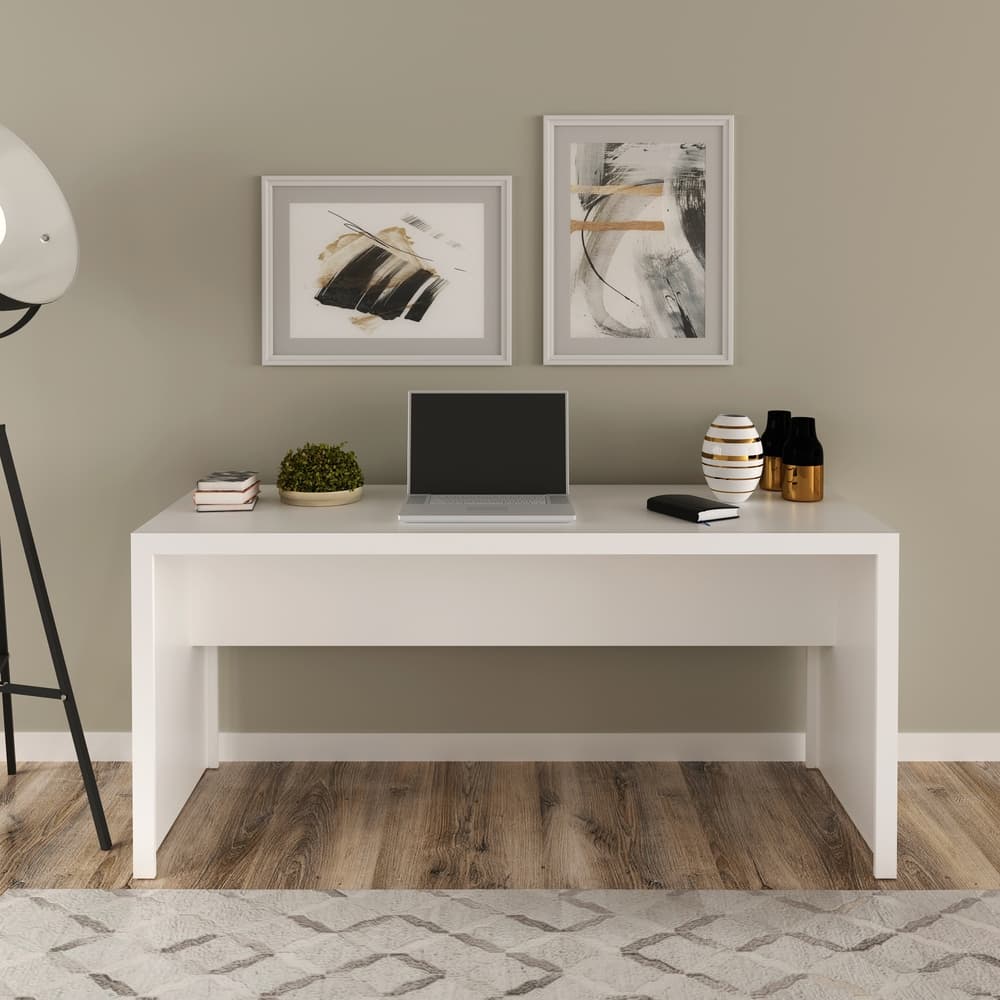 Mesa Escrivaninha para Escritório Home Office 163cm Branco ME4109 - Tecnomobili