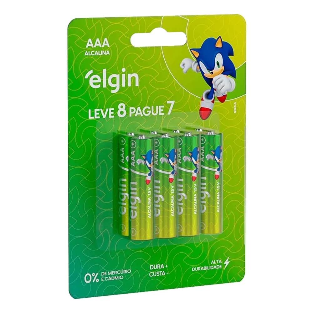 Pilha Palito Alcalina Aaa 1,5v LR03 Controle Mouse Elgin
