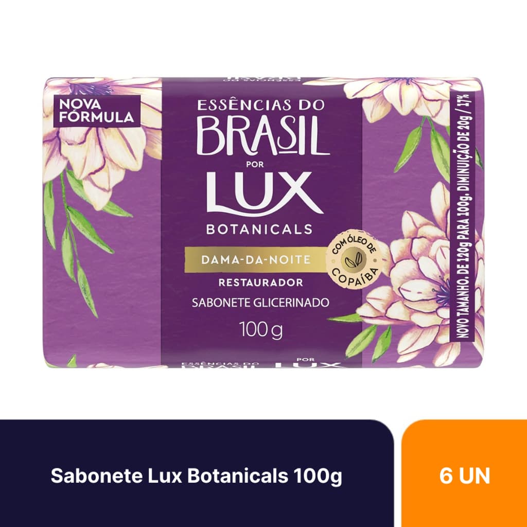 Kit 6un Sabonetes Em Barra Lux Dama Da Noite 100g