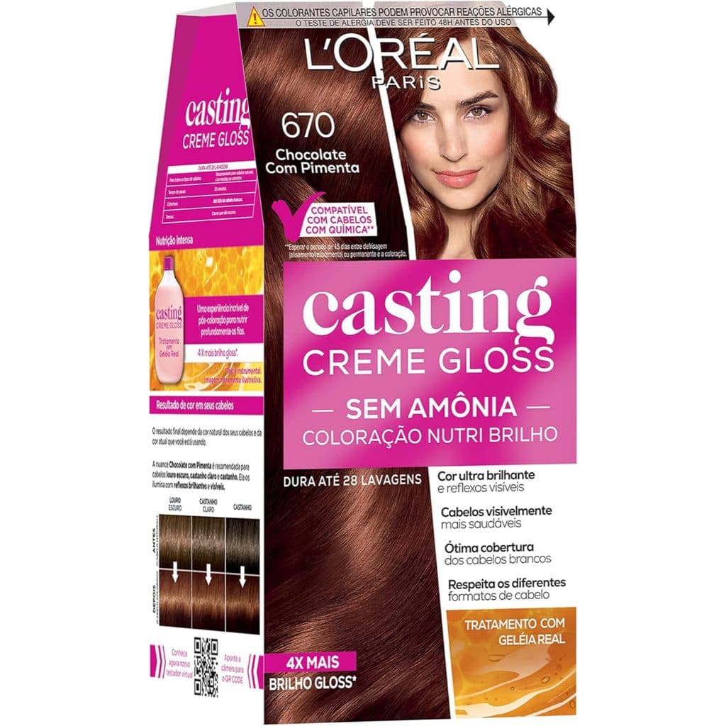 Tinta De Cabelo Casting Creme Gloss 670 Chocolate com Pimenta