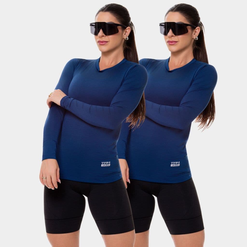 Kit 2 Blusas Camisas Feminina Térmica Proteção Uv Solar Casual Academia Verão