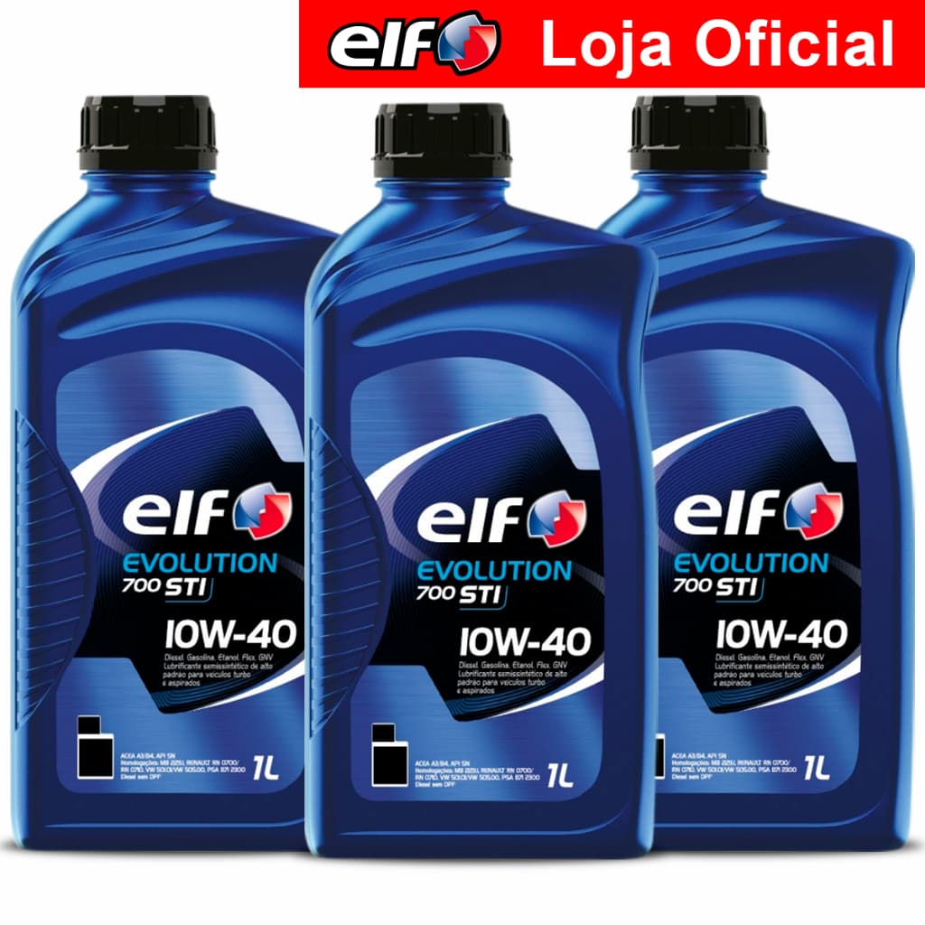 Kit 3x Óleo Semissintético Elf Evolution 700 10w40 STI SN