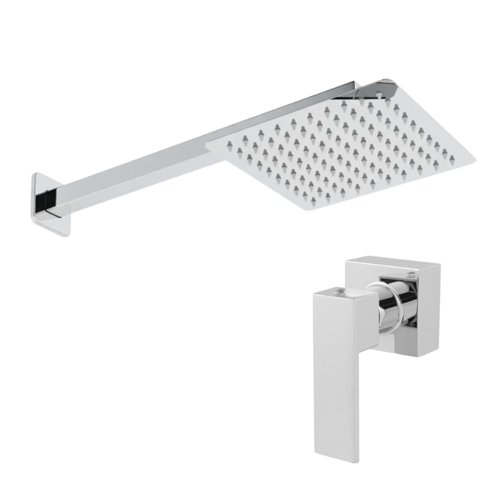 Ducha Chuveiro de Inox Quadrado Banheiro Braço 40CM + Acabamento de Registro 100% Metal Padrão Deca