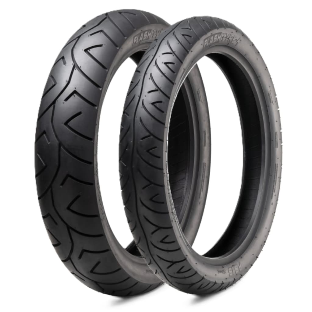 Par Pneu 100/80-17 + 130/70-17 Flash Sport Fazer FZ15 250cc Twister CB300 Ninja Sem Câmara