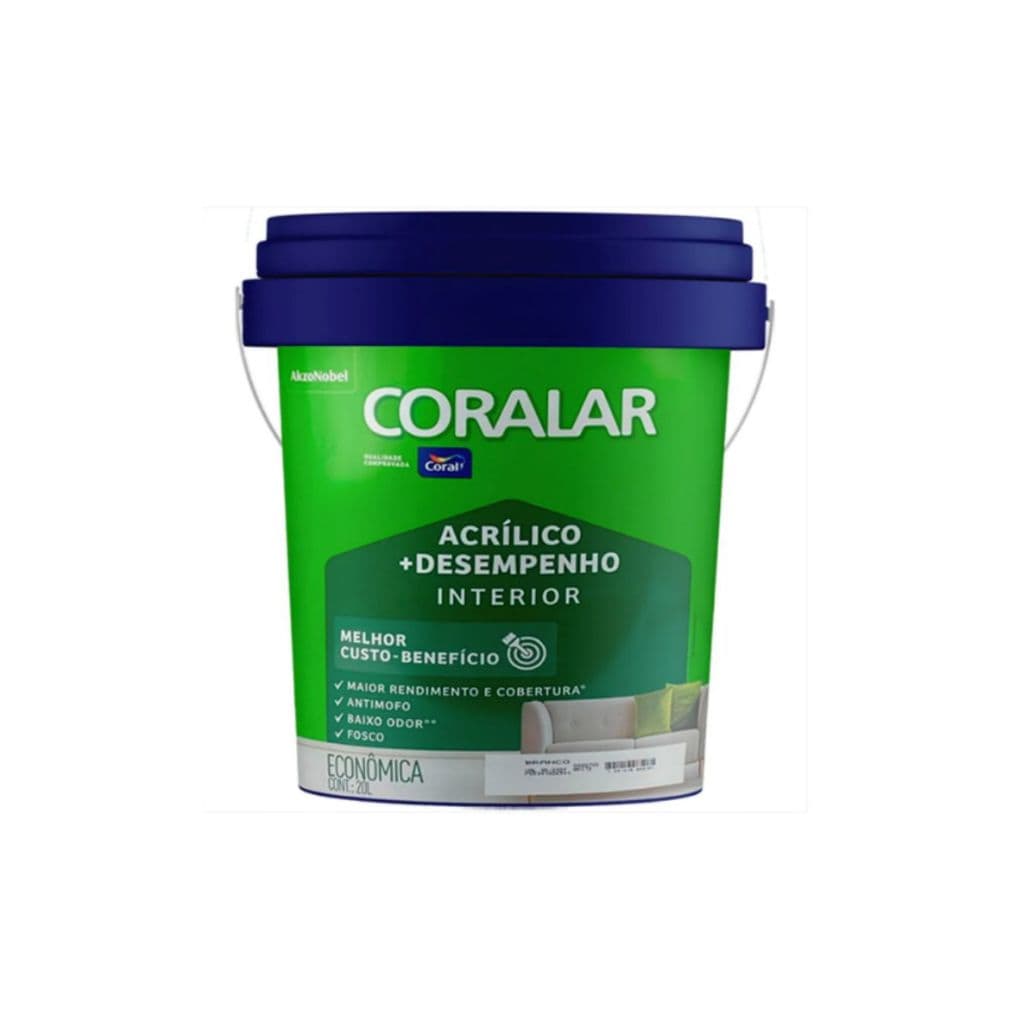 Tinta Acrilica Coral Balde 20 Litros Branco Neve Fosco Antimofo Coralar Baixo Odor
