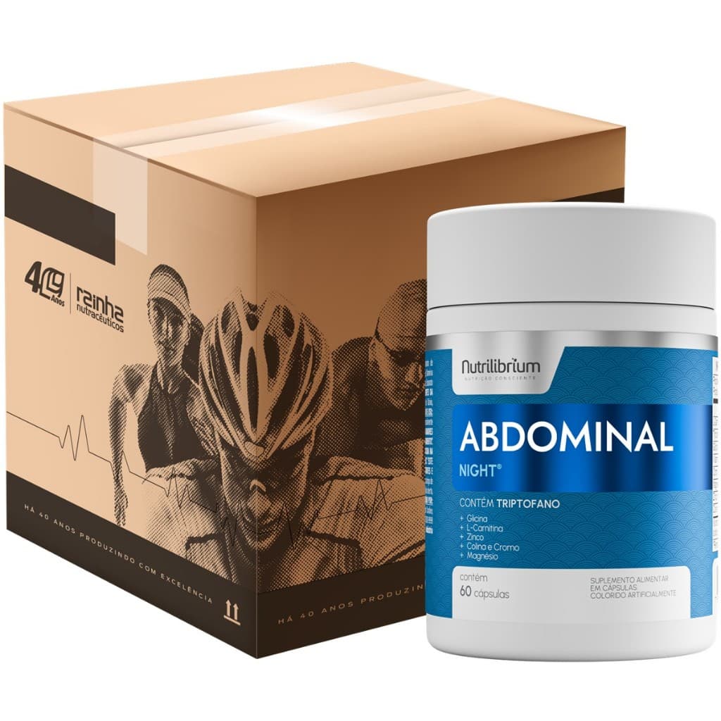 Atacado 12x Abdominal Night Triptofano Magnésio 60 Caps Nutrilibrium
