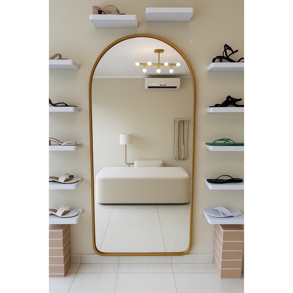 Espelho 150cm x 60cm Janela E13 Moldura Em Alumínio Grande Corpo Inteiro