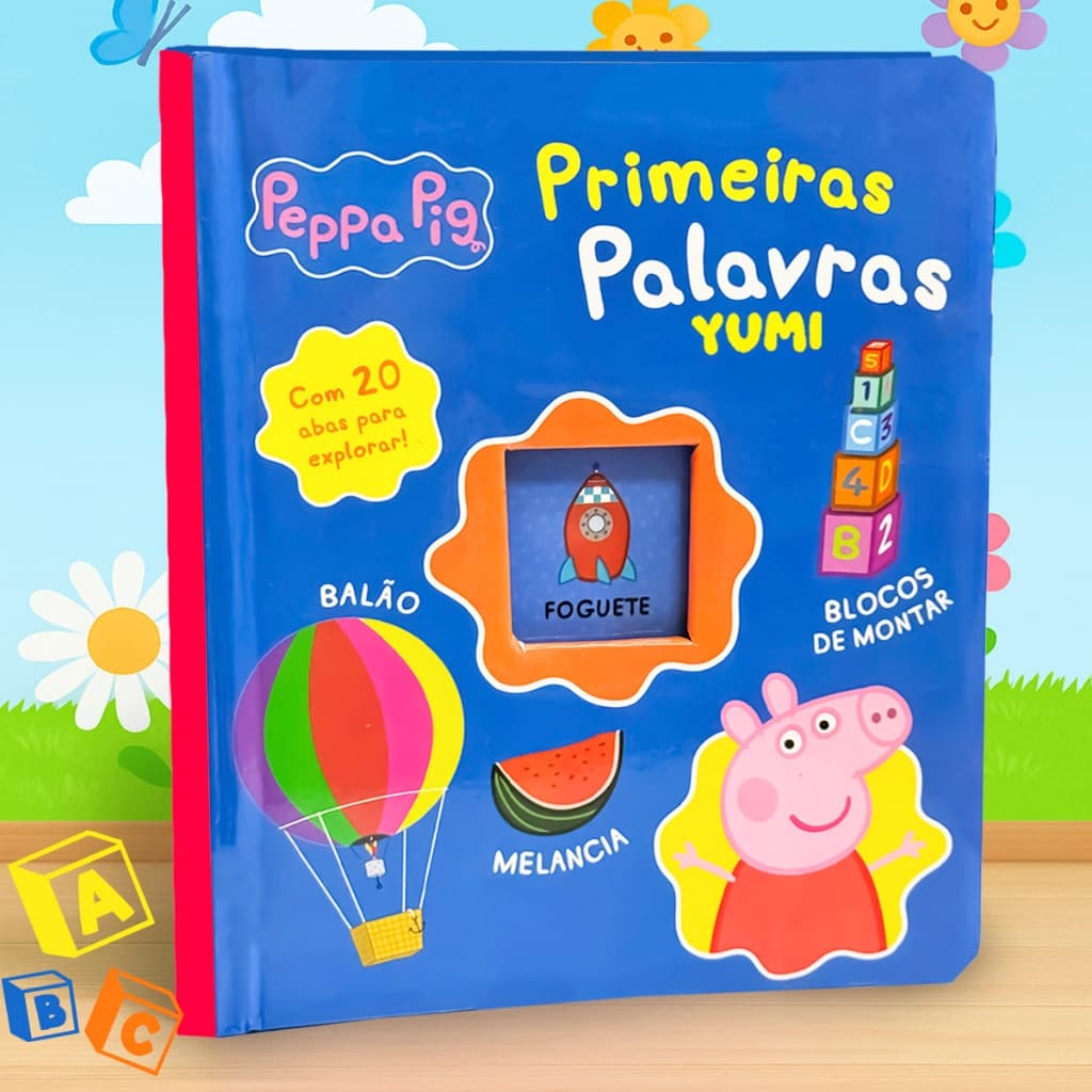 Livro Infantil Minhas Primeiras Palavras Peppa Pig – Com Abas e Capa Dura para Bebê Original