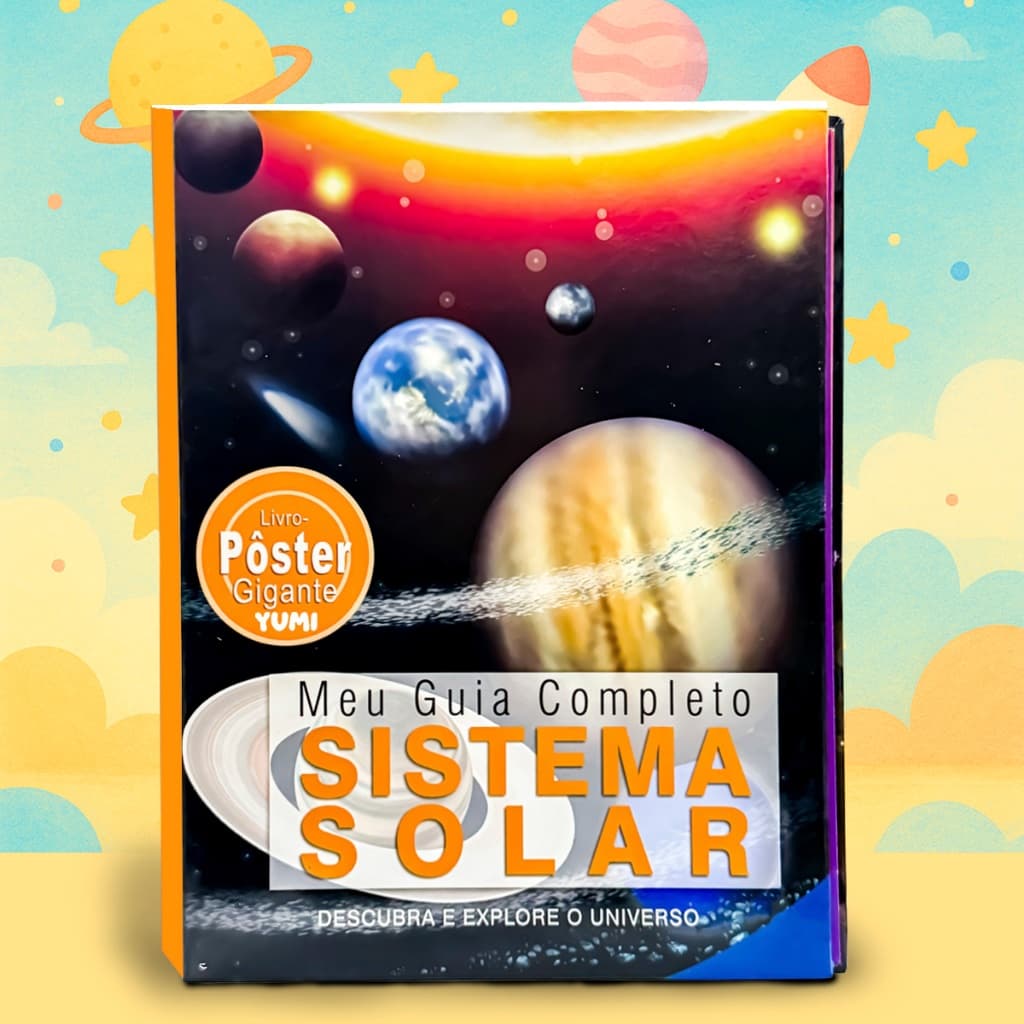 Livro Educativo Adulto Infantil Guia Completo Sistema Solar Com Pôster Gigante Colecionável