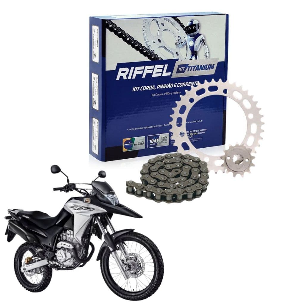Kit Relação Tração Transmissão Honda Xre 300 2010 2011 2012 2013 a 2023 Original Riffel