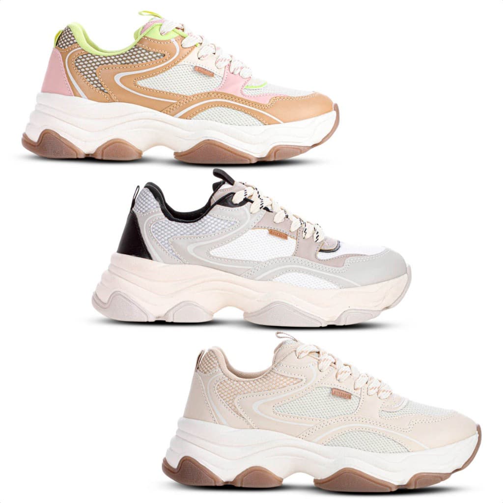 Tênis Anacapri Alexa Robusto Feminino Plataforma Conforto Tendência Look Casual
