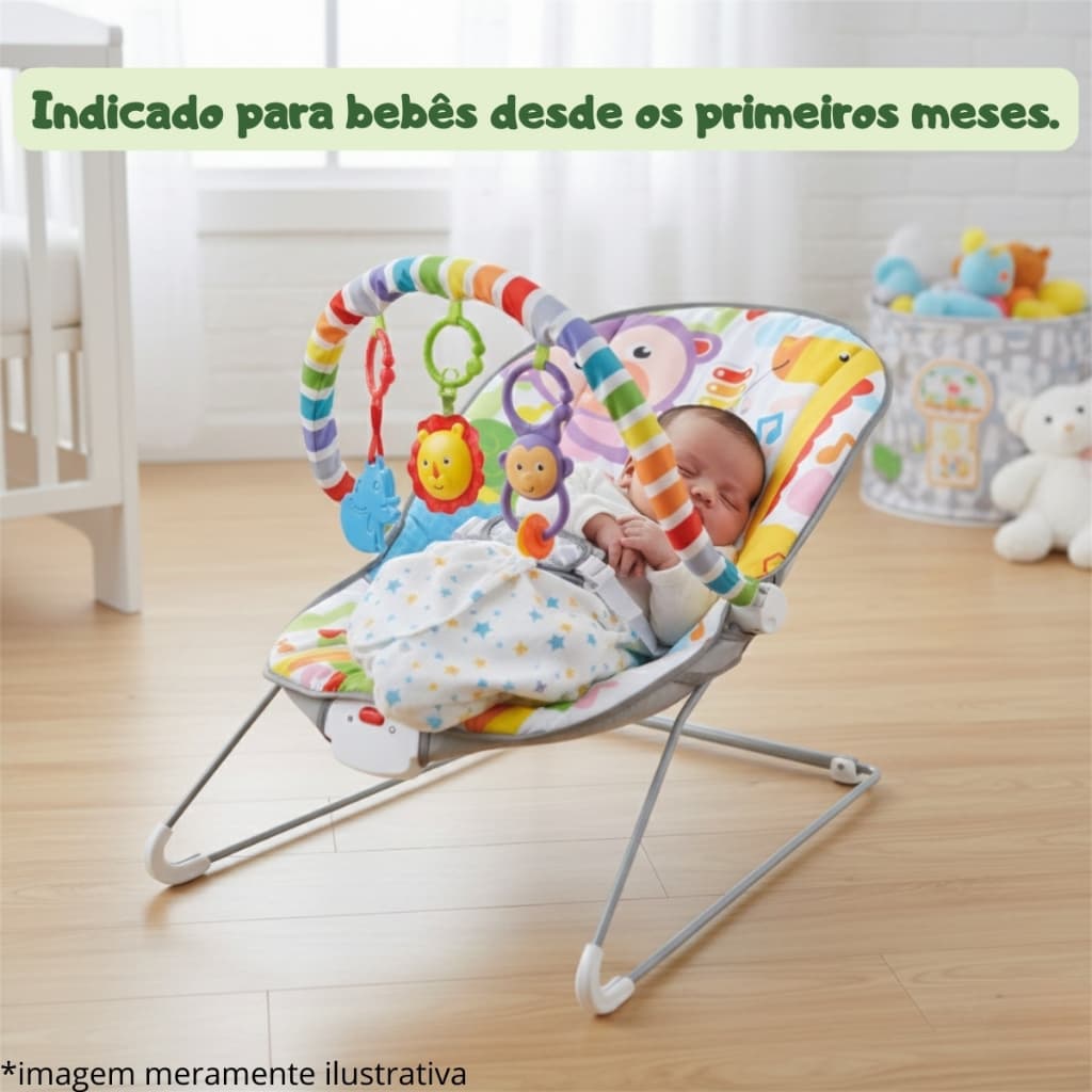 Cadeira Cadeirinha de Balanço Descanso do Bebê com Música e Cinto Ajustável