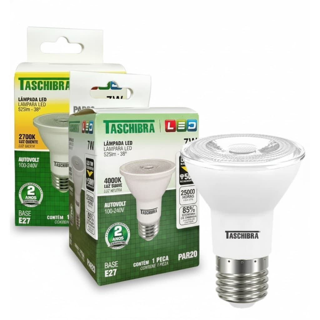 Lâmpada Led Par 20 7w 38° TASCHIBRA