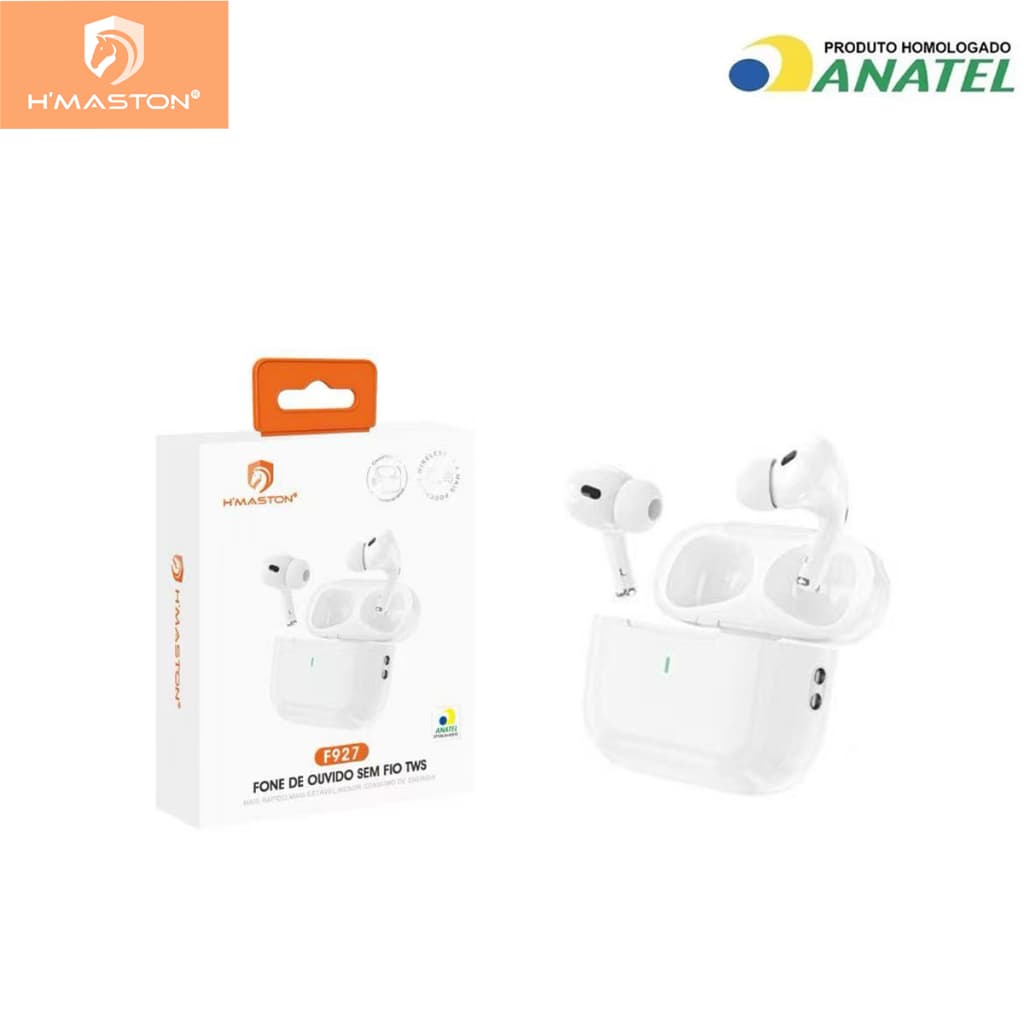 H'maston F927 Fone de ouvido sem fio tws 5.4 WIRELESS Mais poderoso Hi-res ANATEL