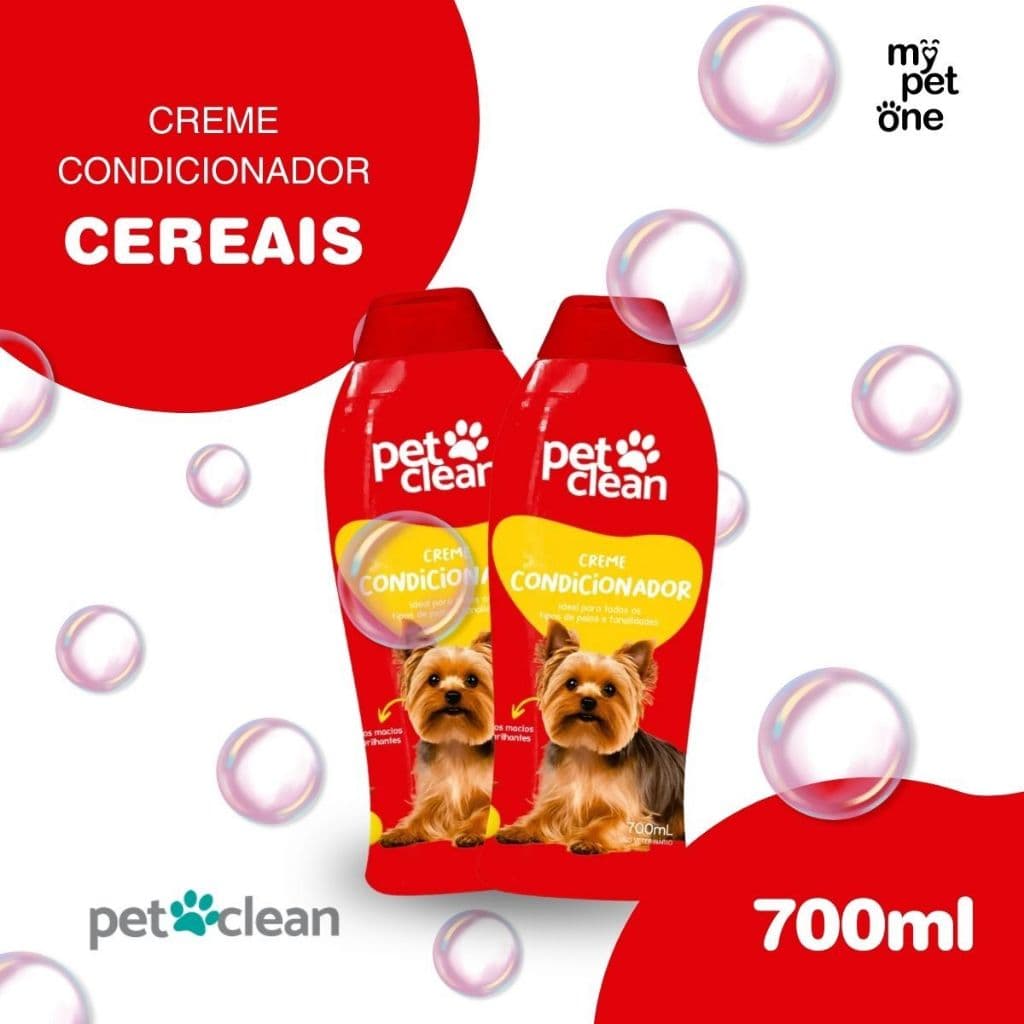 Kit 2 Condicionador Cereais 700ml para Cães e Gatos - Pet Clean