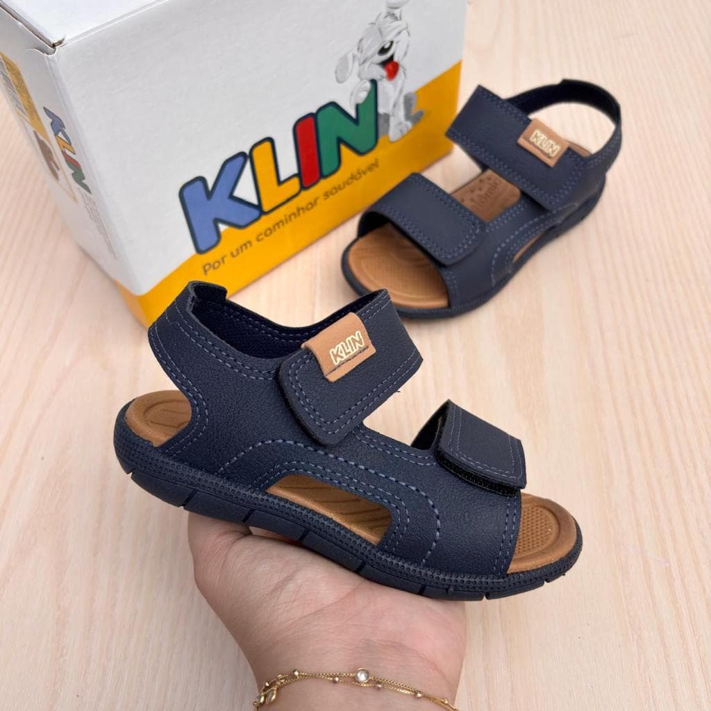 Papete Sandália Infantil Menino Klin Casual Anatômica Confortável Escola Moda