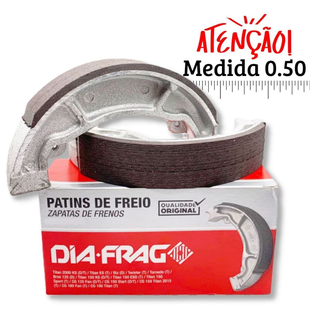 Lona de Freio Traseira Ybr 125 / Xtz 125 Para Cubo Desgastado Sob Medida 0.50 Diafrag