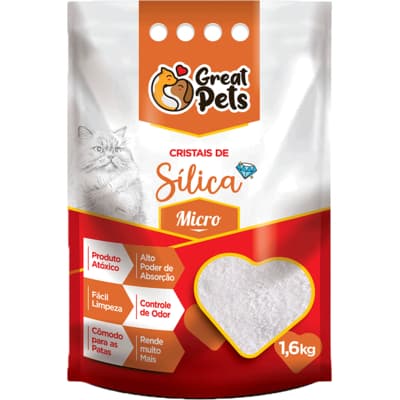Areia Higiênica Silica Micro Fina Great Pet 1,6 kg