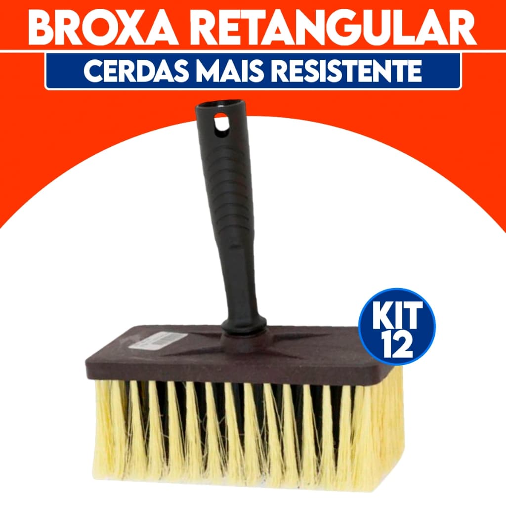Kit 12 Trincha Broxa Retangular Pintura Rustica Multiuso Pedreiro