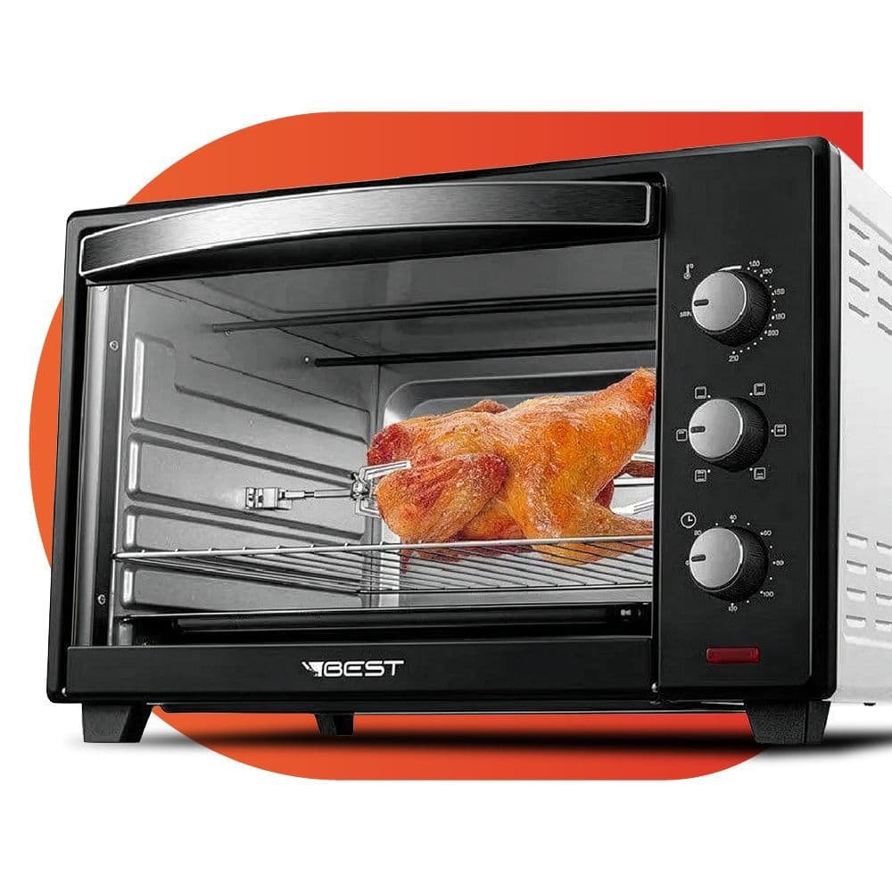 Forno Elétrico Best 60 Litros Plus Com Espeto Giratório Preto/Branco 1800W 220V