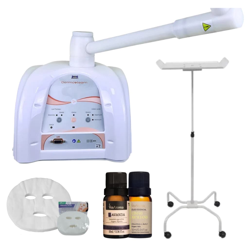 Dermosteam Ibramed com Vapor de Ozônio, Brindes e Carrinho