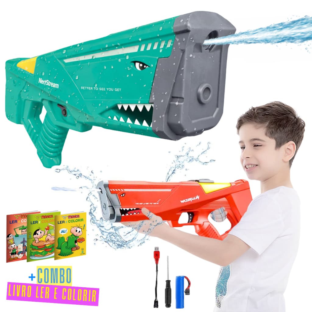 Pistola Arminha Lançador de Água Elétrica Automática Jato Potente Piscina Verão