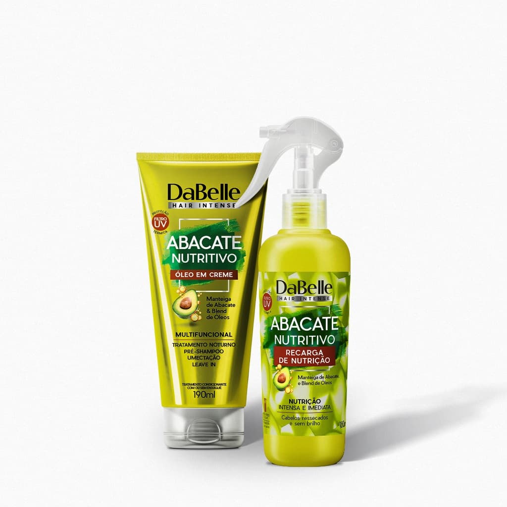Kit Óleo em Creme e Recarga de Nutrição Abacate Nutritivo - Dabelle Hair