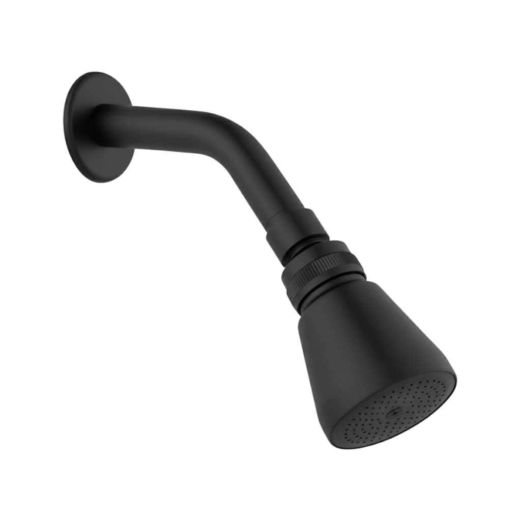 Ducha Chuveiro Água Fria Alta Vazão Preto Fosco Inox Redondo Articulável Preto Brilhante Luxo