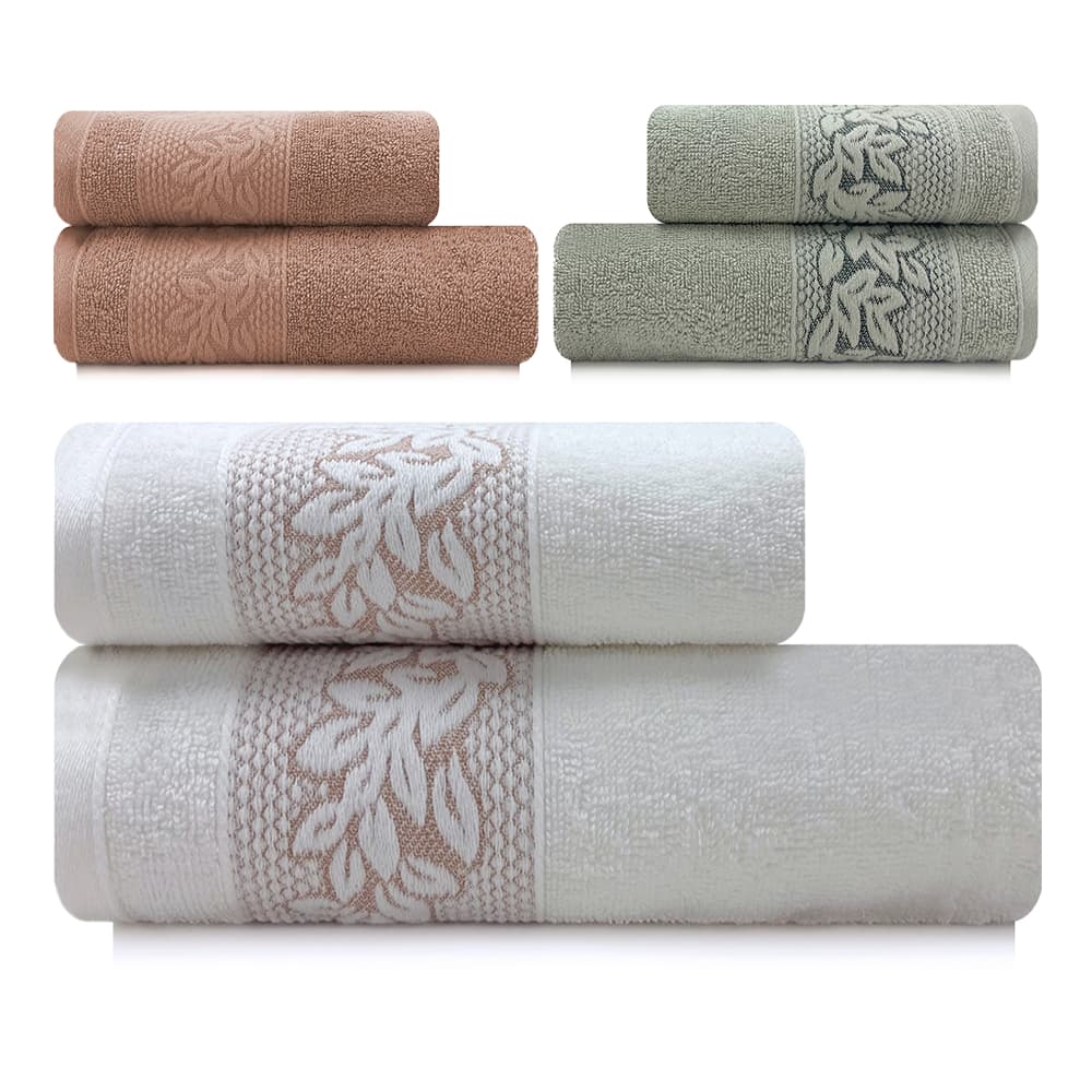 Toalhas de Banho e Rosto Provence em Algodão Kit com 2Pçs BF Casa Karsten