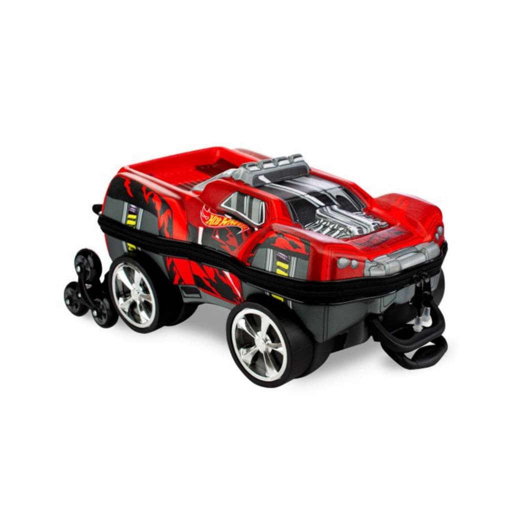 Mochila de Rodinhas Escolar Infantil de Menino C/ Rodinhas Hotwheels 3D Carros Max Toy