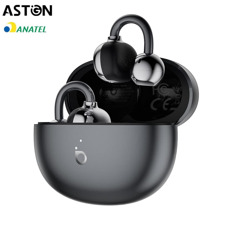 Astgn X Basike Fones de Ouvido Clip-on, Bluetooth 5.4, Cancelamento de Ruído ENC