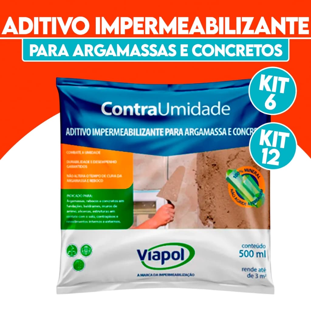 Aditivo Impermeabilizante Para Argamassas Contra Umidade Viapol 500ml