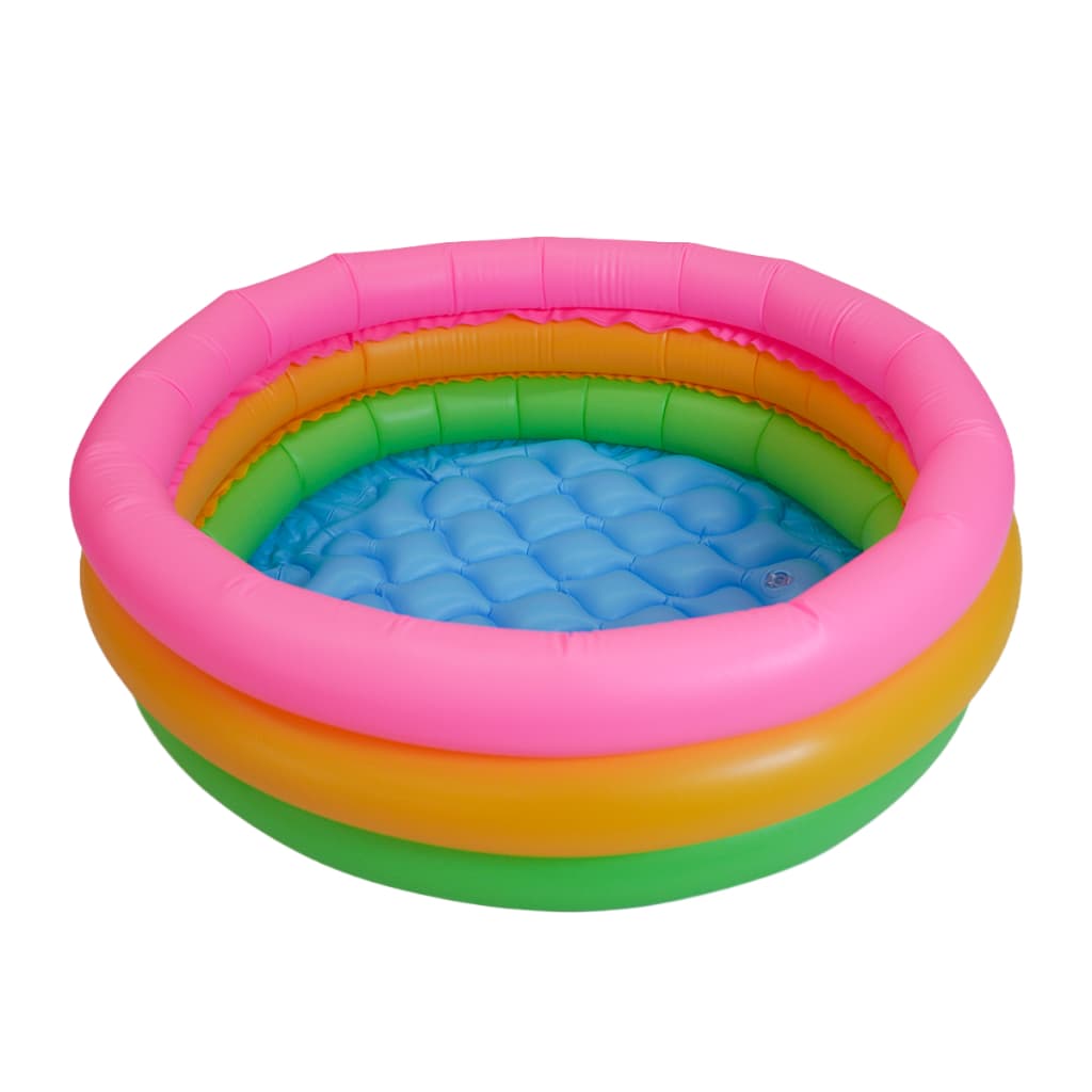 Piscina Banheira 40 Litros Colorida 62cm - Fundo Azul Inflável - 3 Camadas Infláveis - PVC Resistente - QUEEN SHOP