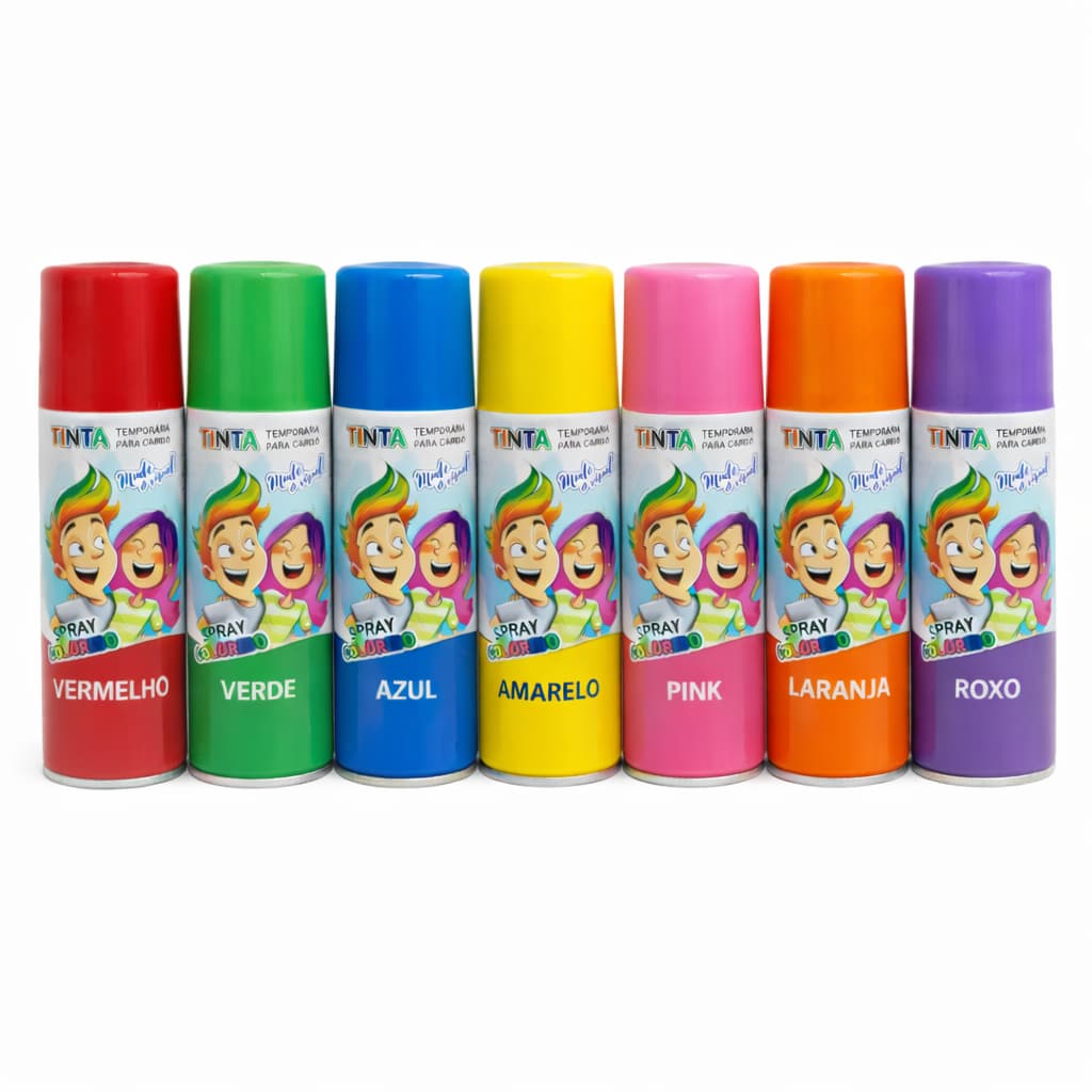 Spray Para Cabelo Tinta Temporária 150ml (80g) Cabelo Maluco Festa Carnaval Halloween