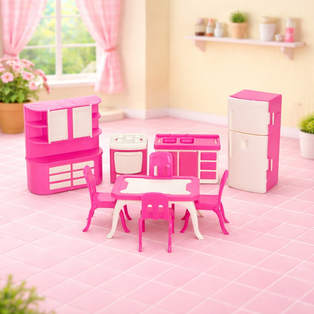 Kit Brinquedo Mini Cozinha Completa Presente Infantil Pequena Rosa