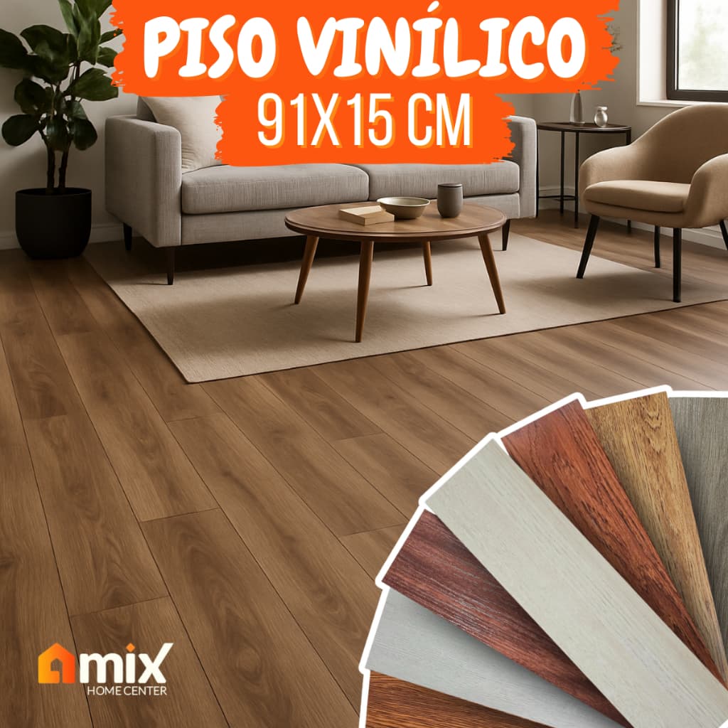 Kit 30 Pisos Adesivos Madeira Vinílico Lavável 91,4x15,2cm Auto Colante