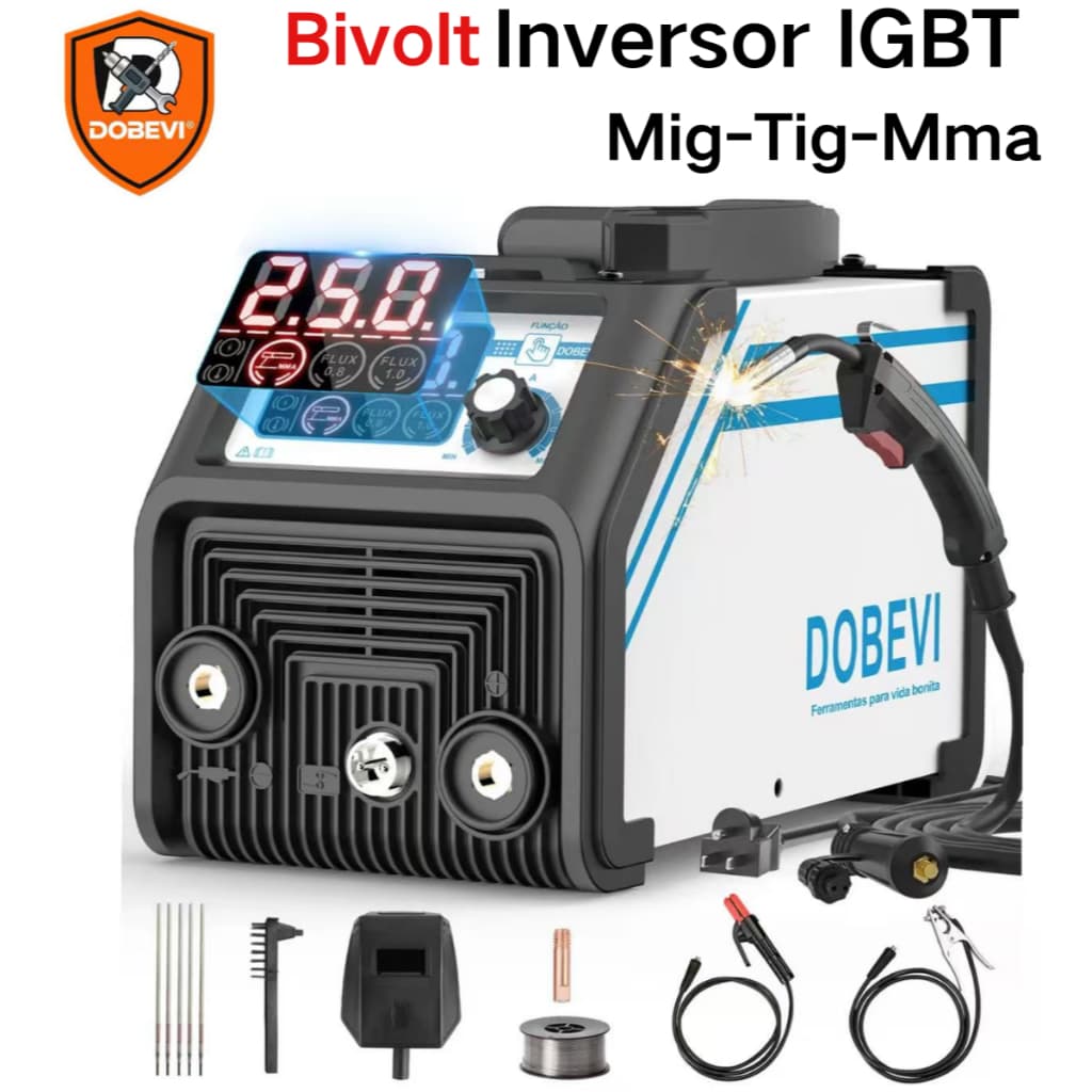 Dobevi Aparelho de Solda Digital Bivolt MIG/TIG/MMA – Leve e Profissional