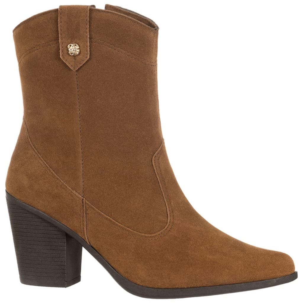 Bota Texana Feminina Bico Fino Wester Country Cano Curto Salto Grosso Médio Sandy GiGiL