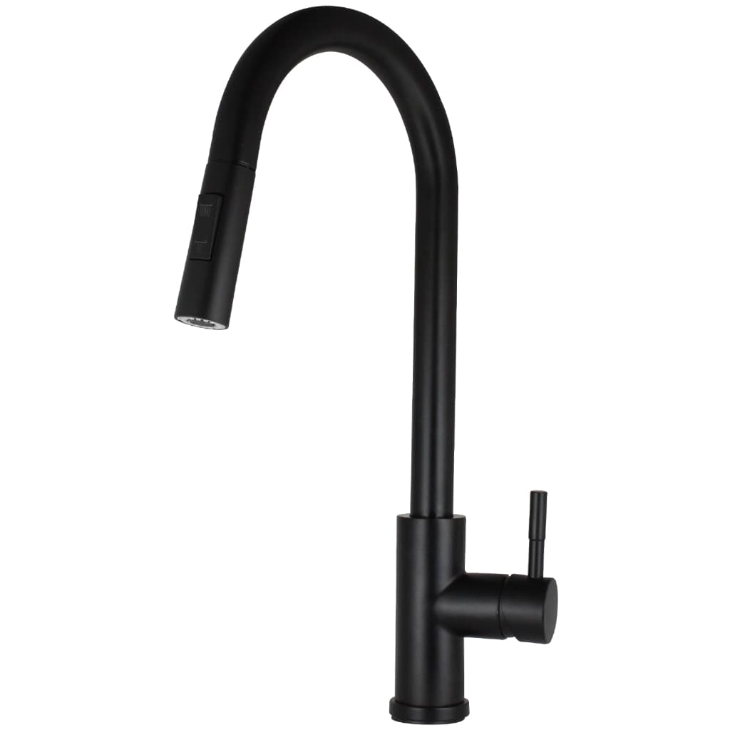 Torneira Cozinha Gourmet Monocomando Bancada Metal Preto Fosco Bica Alta