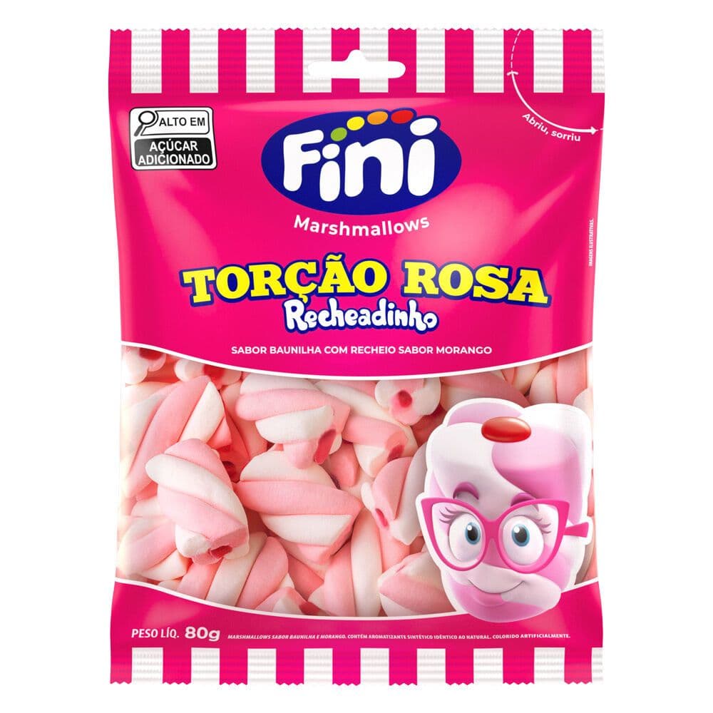 Marsh. Torção Rosa Recheadinho 80g - Fini
