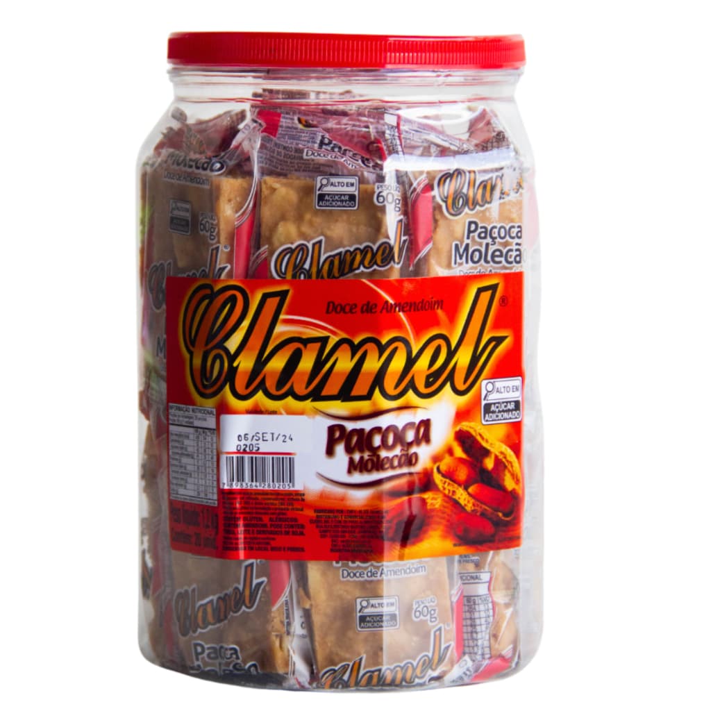 Paçoca Molecão C/20 Unidades Clamel Doce de Amendoim | Lembrancinha Festa Junina Revenda